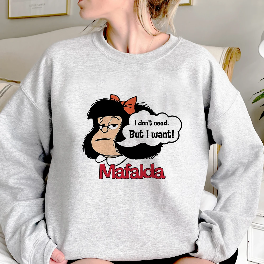 Mafalda hoodie graphic streetwear modern style designer anime sweater female sweatshirts modern style manga youthful harajuku