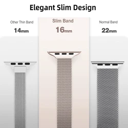 Slim Milanese Loop For Apple Watch Band 40mm 42mm 41mm 44mm 45 38 Correa Bracelet iWatch Series 6 SE 7 8 9 10 Ultra 2 49mm Strap