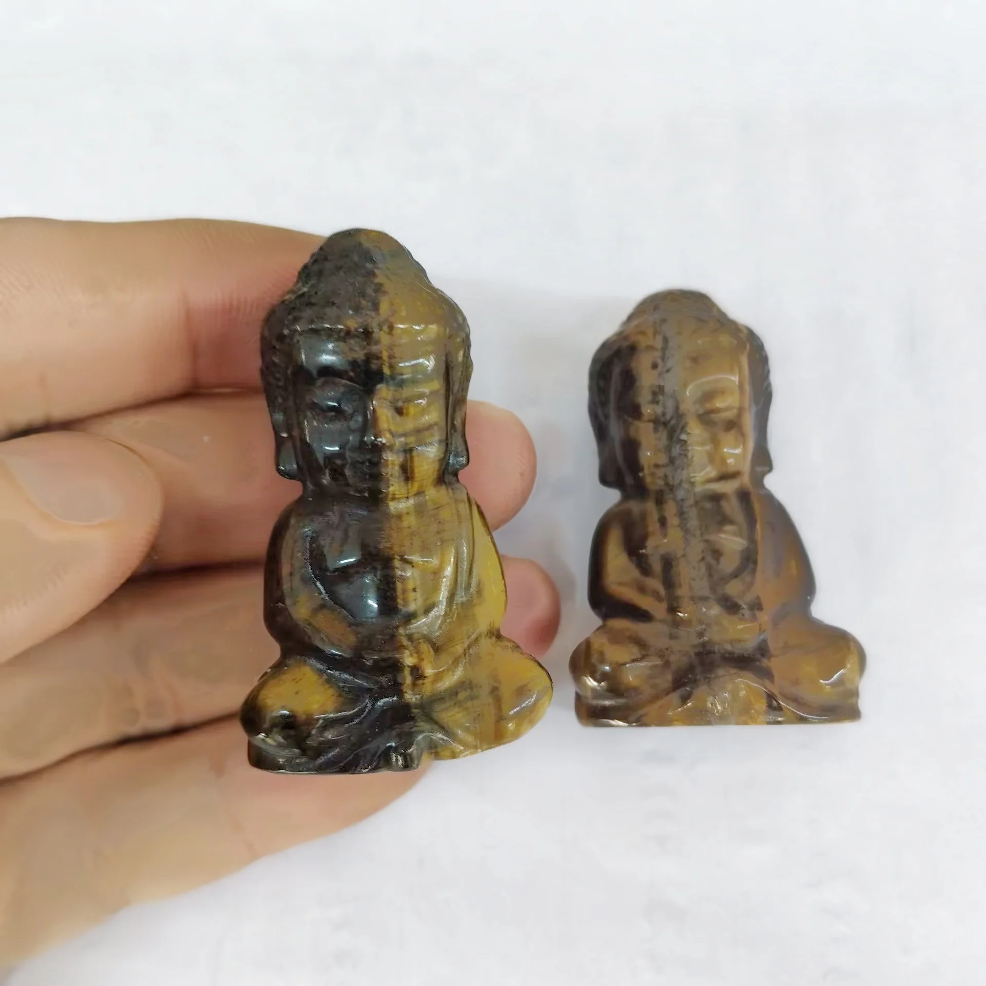 1PC Buddha Display Items Yellow Tiger Eye Rose Quartz Natural Semi Precious Stone Hot Selling Good fFOR YOUR
