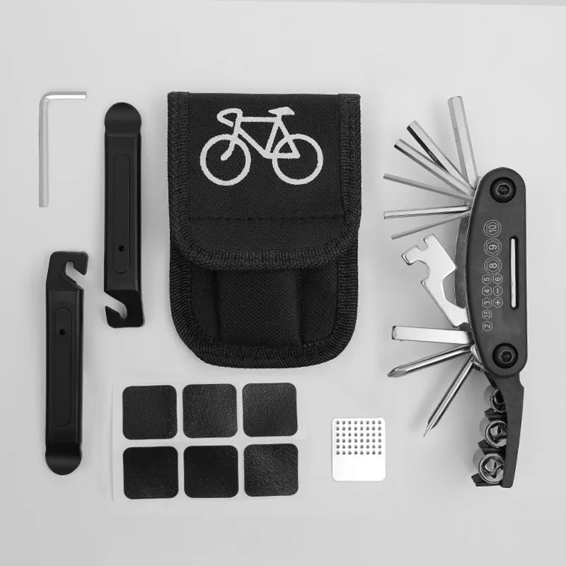 Portable Bicycle Repair Tools Kit Bike Repair Tools Kit Pump Saddle Bag Tire Patch Multi-functional Wrench Tool Set Accessories