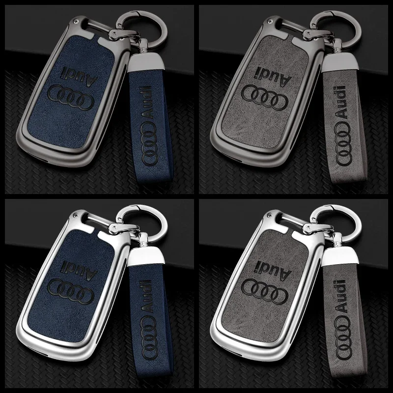 Car Zinc Alloy Key Case Car Key Chain Metal Key Shell For Audi S Line Quattro A1 A3 A6 Q2 Q3 Q7 TT TTS TTRS R8 S3 S6 RS3 RS6 SQ2