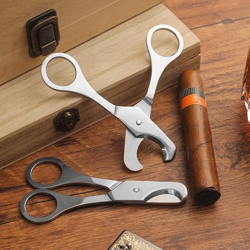 Stainless Steel Cigar Cutter New Cigar Knife Metal Scissors Portable Cigar Tool