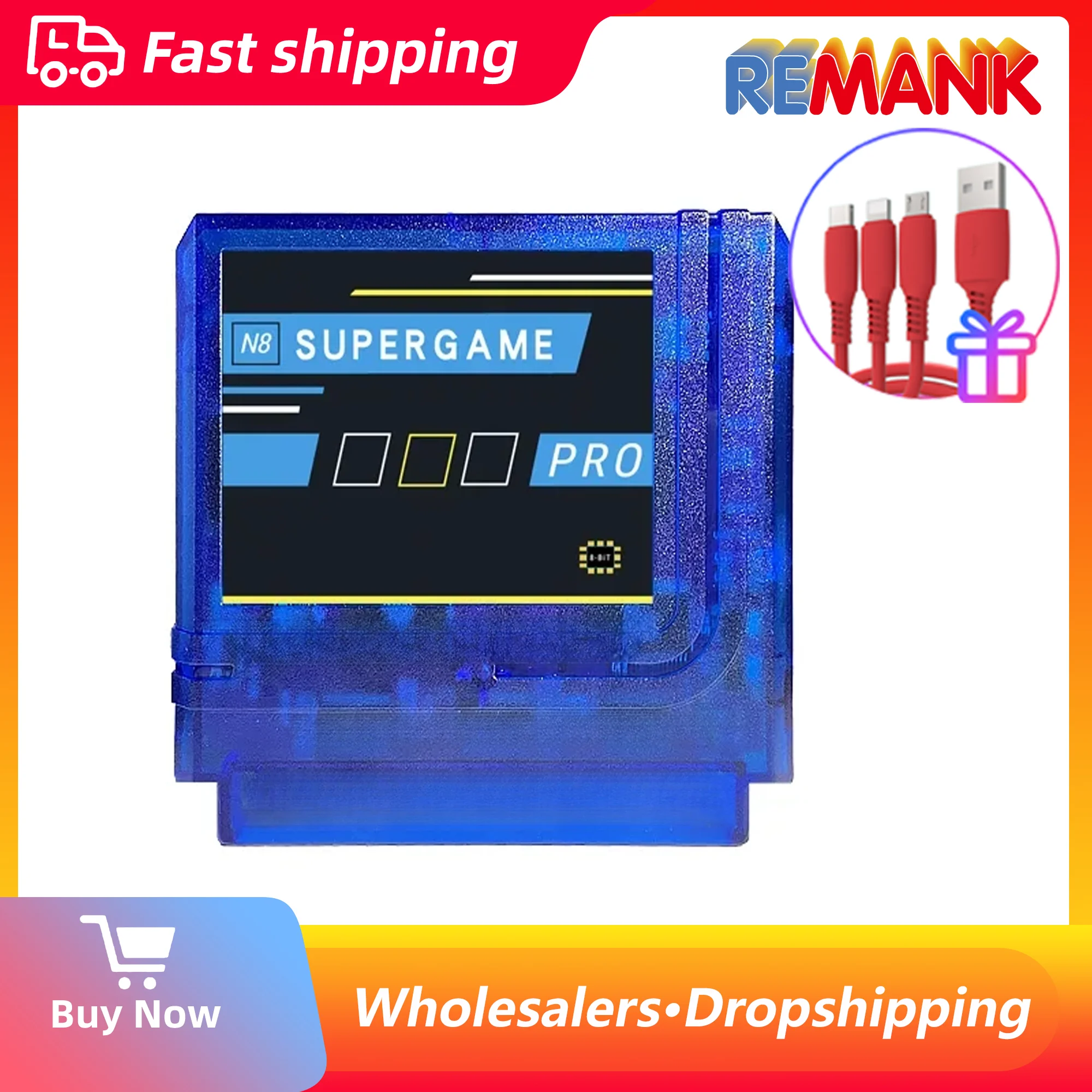 REMANK Super N8 Pro Gaming Accesories Game Gamer 8-Bit Video Game Console Shell