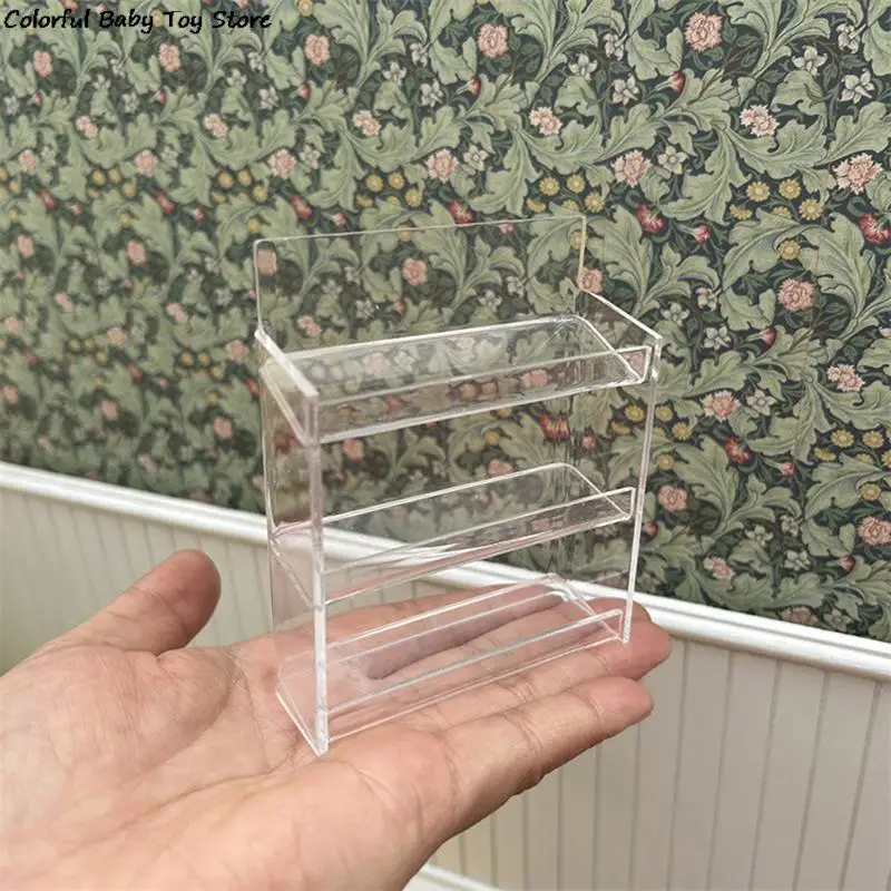 1:12 Dollhouse Miniature Multi-layer Rack Shelves Storage Shelf Slanted Shelf Kitchen Bathroom Model Decor Toy