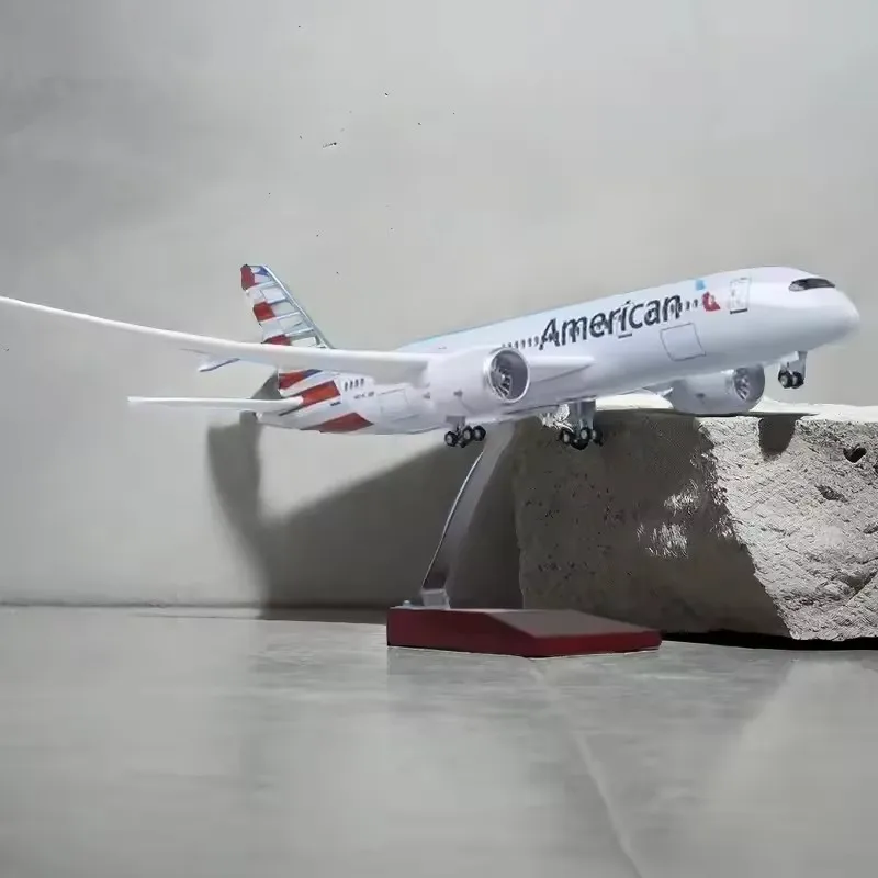 طائرة نموذجية جديدة بمقياس 1:130 B787 طائرة Dreamliner نموذج الخطوط الجوية الأمريكية مع لعبة عرض مجموعة الراتنج الخفيفة #3
