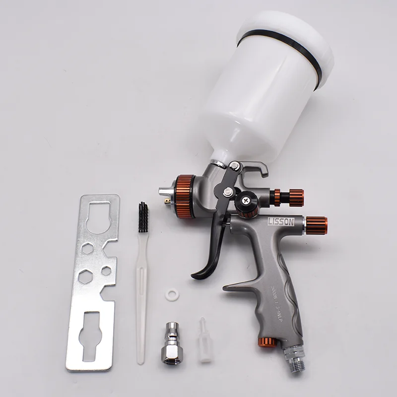 Spray paint professional spray gun 1.3mm nozzle with pressure gauge, no wash cup spray paint gun