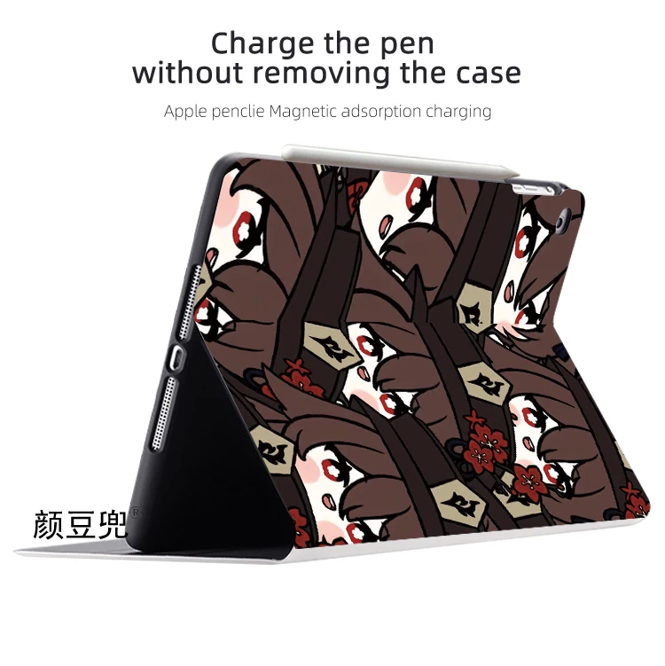 Hubao casing Anime Genshin Impact untuk iPad Air 4 5 10.9 Mini5 6 untuk casing 2022 Pro 12.9 silikon mewah untuk iPad Air 2 3 Tipe Slot pena