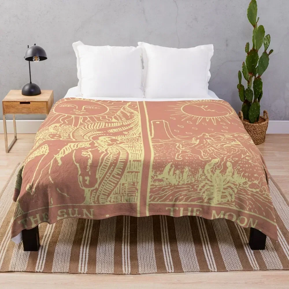 

Moon & Sun Tarot | Peach & Cream Throw Blanket Warm Comfortable Blanket for Office Napping