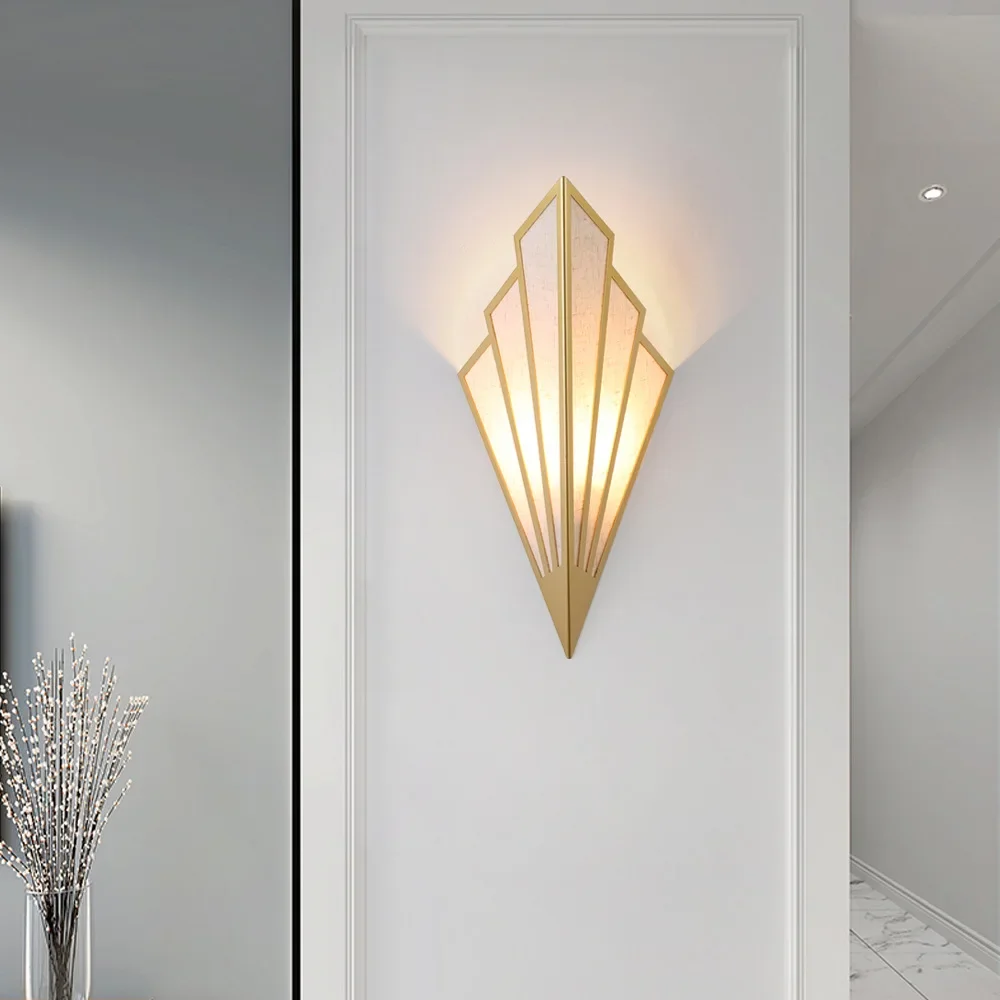 Imagem -02 - Lâmpada de Parede Criativa Nordic Fan-shaped Sconce Iluminação Moderna do Quarto Iluminação de Cabeceira Foyer Escada Corredor Home Indoor Decor