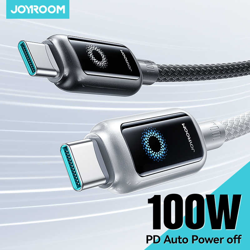  Joyroom 100W USB C Cable Automatic Power Off Fast Charge Type C Cable For iPhone 16 15 Pro Max  Xiaomi Sumsang S-A55 