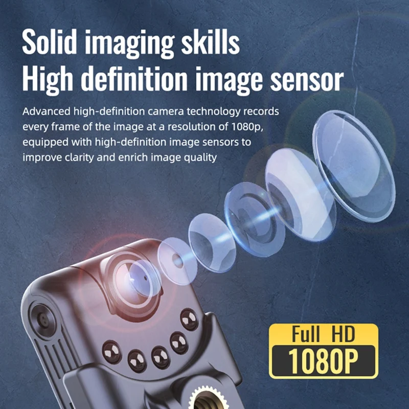 1080P Camera With Back Clip Portable Digital Video Recorder Police Body Cam Infrared Night Vision Small Bike Camcorder