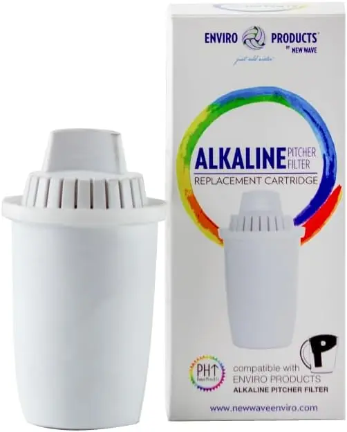 

Alkaline Pitcher Filter Replacement, 64 Gallon Capacity, Raises pH to 9.5, Easy Install