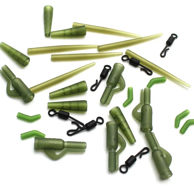 鯉釣りキット,魚を捕まえるための釣り道具,ダスティングマスク,アンチアングルスリーブ,ラバーテール,クイックチェンジ,釣り道具,30個