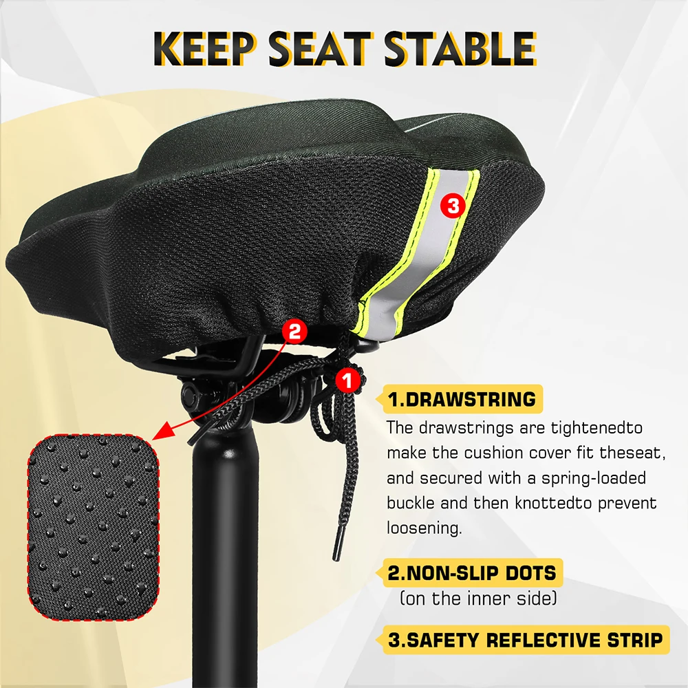 BUCKLOS bike saddle cover breathable bicycle seat cover comfortable mountain bike gel saddle covers bicycle accessories view 4