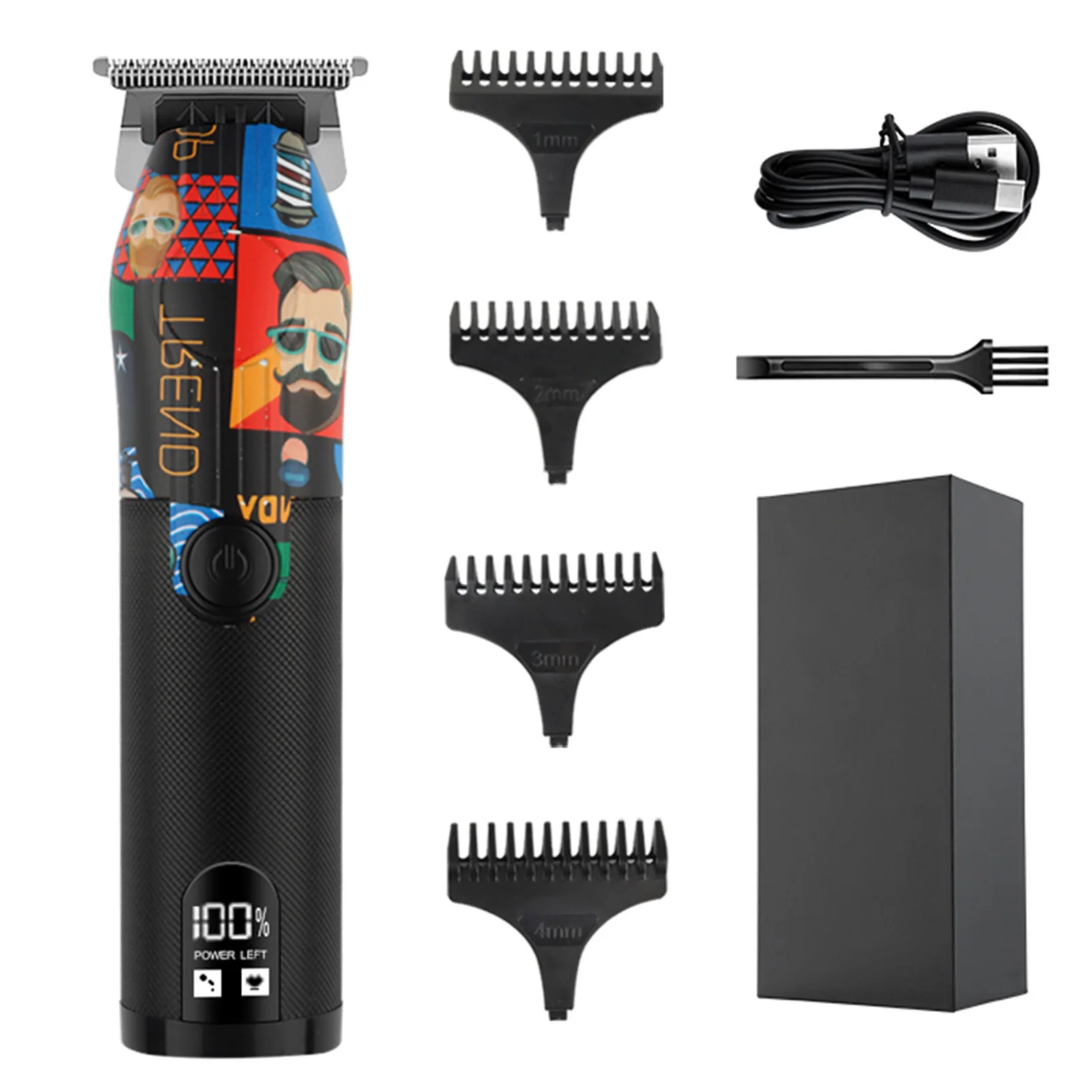 HIENA Barber Hair Trimmer Graffiti Carving Electric hair cut machine men's hair clipper Rechargeable Haircut Barber shop Shaver