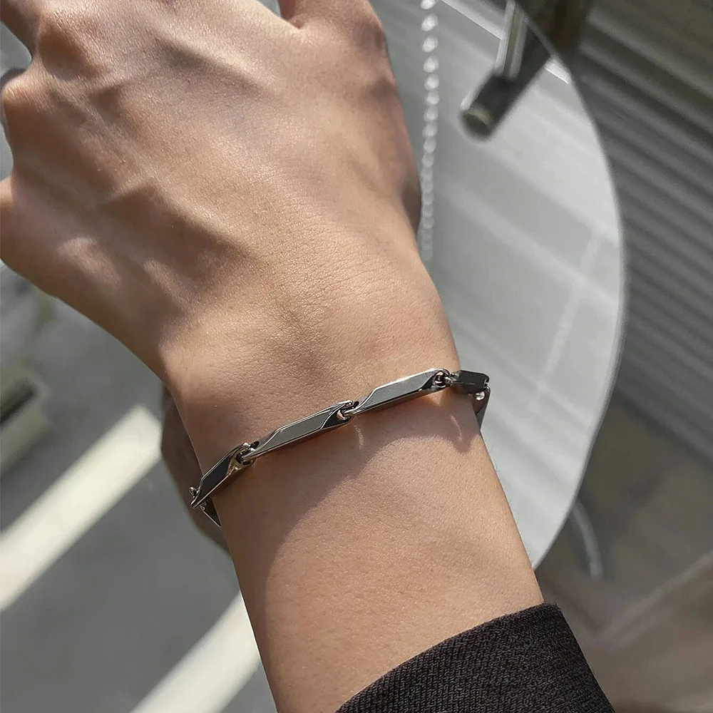 3mm Silberfarbene Edelstahl-Melonensamenkette Herrenarmband Hip-Hop Rock Schmuck Einfaches Modearmband für Damen – Detail 4