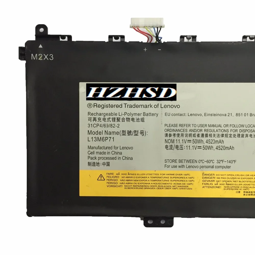 Imagem -03 - Lenovo-bateria Original do Portátil Lenovo Ideapad Yoga 13 Series 4520mah 4520mah 11.1v 50wh L13s6p71 31cp469 812 Novo