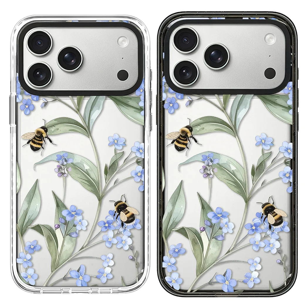 

Green Leaf Bee Black White Border Magnetic Case: Compatible with IPhone 17 16 15 14 13 12 Pro Max 17 Air