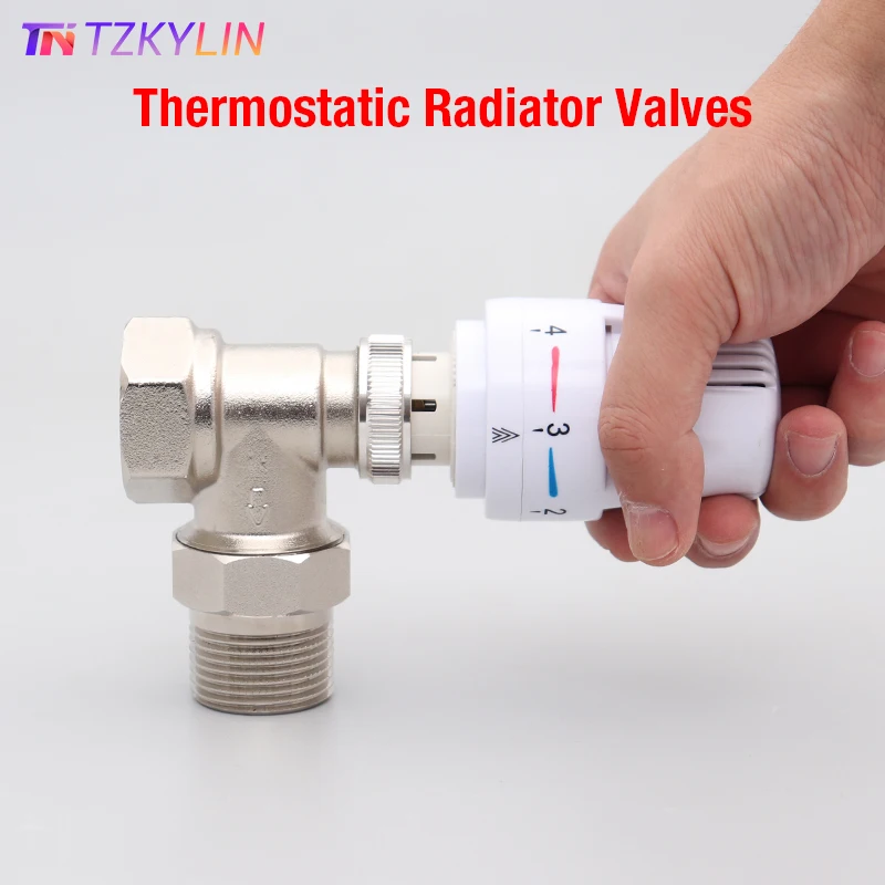 Angle Type Radiator Valve Without Thermostatic Head for HVAC System DN15 DN20 DN25 Temperature Controller Valve