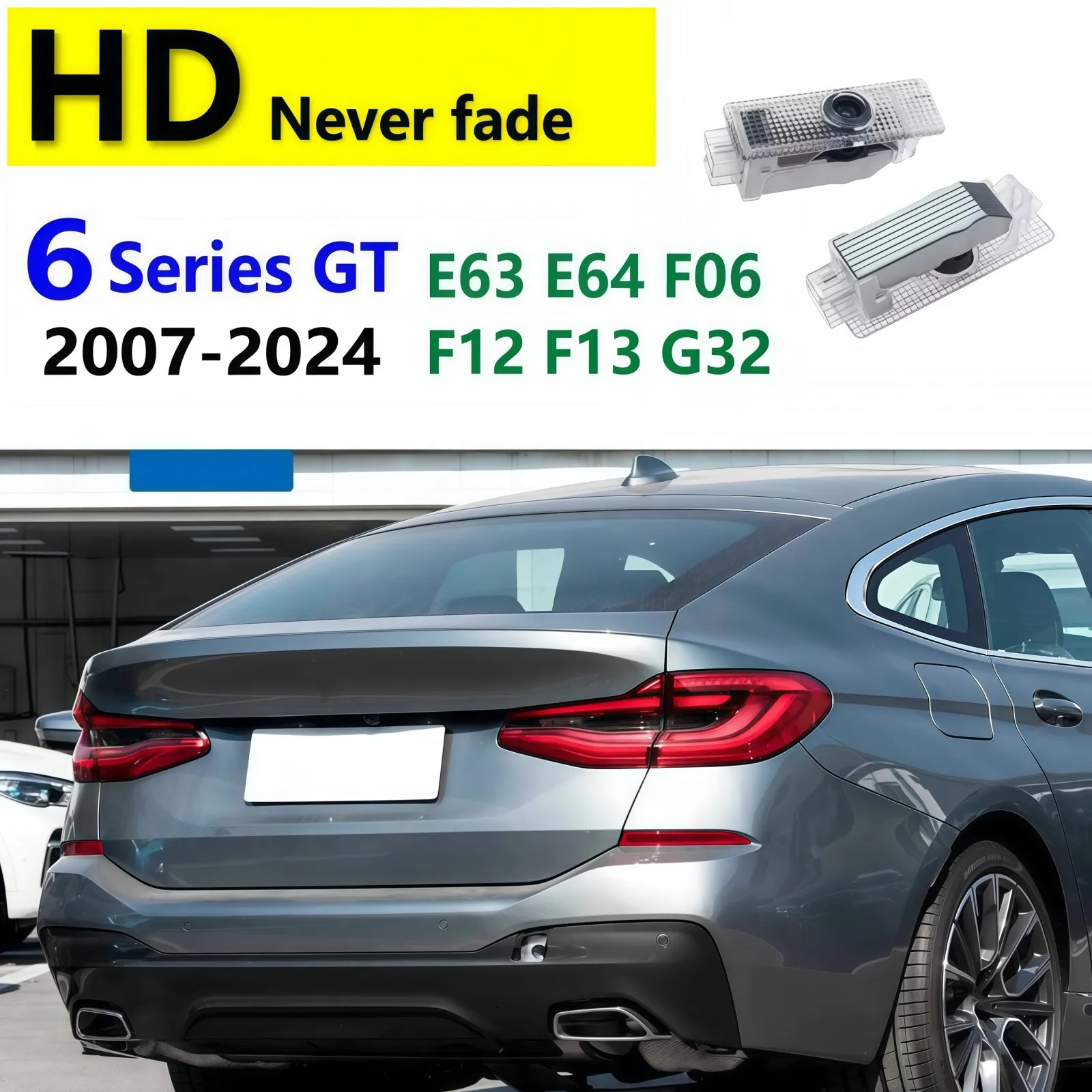 

HD 2 For BMW 6 Series GT G32 E63 E64 F06 F12 F13 630i 640i Coupe 2007-2024 2023 Led Car Door Projector Welcome Light Accessories