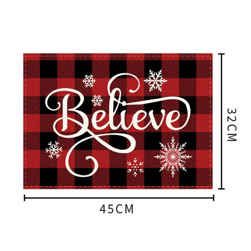 New Christmas Digital Printed Placemat Holiday Party Dining Table Heat Insulated Anti-fouling Table Mat