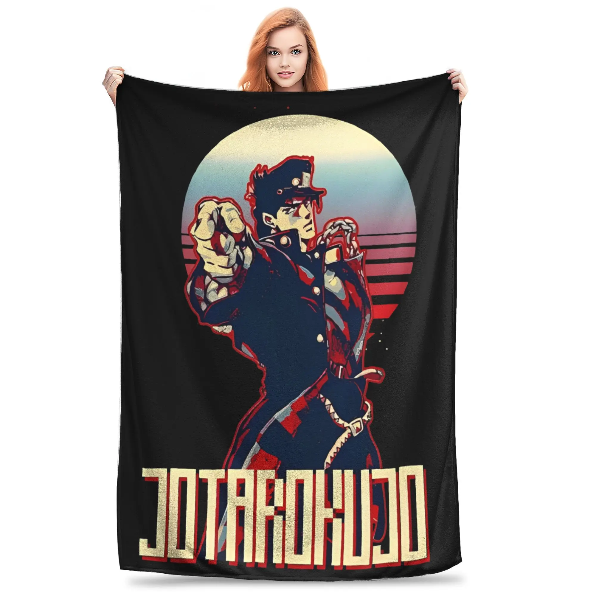 Jojos Bizarre Adventure Japan Anime Blanket  Flannel Awesome Breathable Throw Blanket for Home Restaurant Spring/Autumn