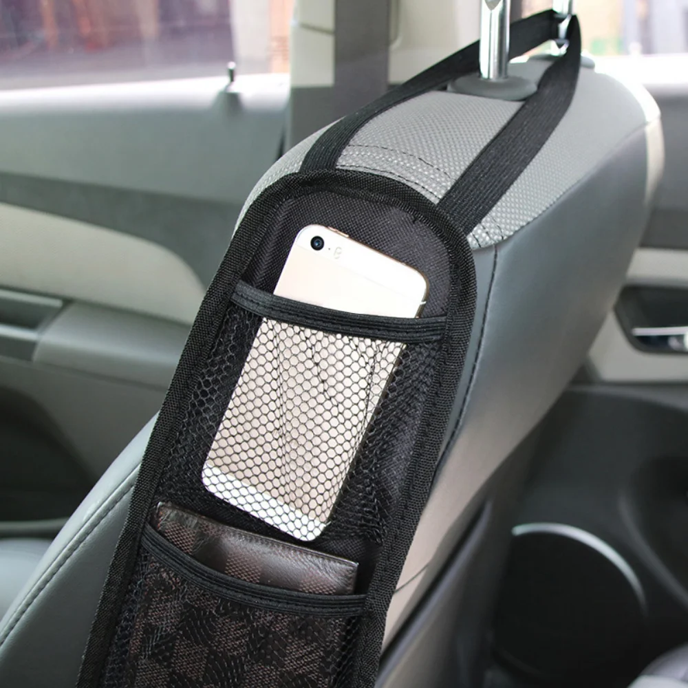 New Car Seat Organizer Phone Holder Auto Seat Side Storage Hanging Bag Multi-Pocket Drink Holder Mesh Pocket Car Organizer