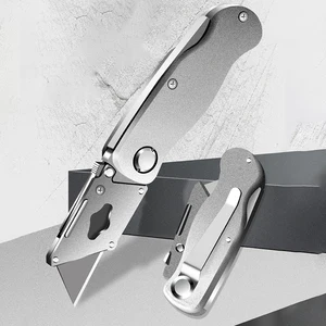 Retractable Electrician Sharp Utility Knife, sharp cut, heavy-hardness, folding knife, aluminum plastic cable, lock blade, portable assembly 6 Main Sales Retractable Pockets - №6