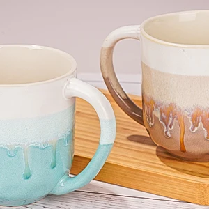 Creative Ceramic Mug Retro Kiln Color Changing Glaze Craft Coffee Cups Home Breakfast Cup Mugs Coffee Cups Kawaii Mug