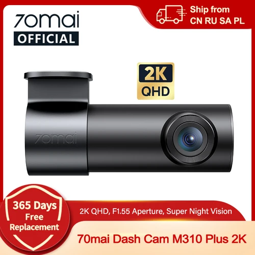 70mai Dash Cam M310 Plus 2K 1440P Super visión nocturna F1.55 apertura 70mai M310 2K coche DVR 24H protector de estacionamiento WIFI y Control de voz