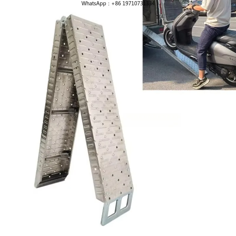 Ramp Aluminum Ladder Folding Ramp Lawn Mower Trailer Motorcycle