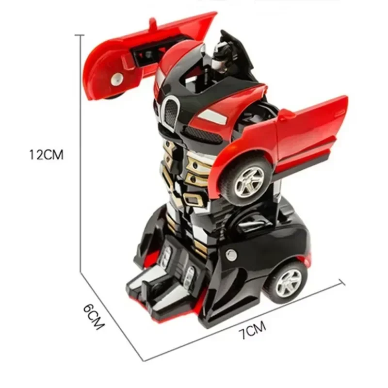 Mini jouets de voiture de déformation à une clé pour enfants, transformation automatique, modèle de robot, jouet moulé sous pression, cadeaux pour garçons, 2 en 1