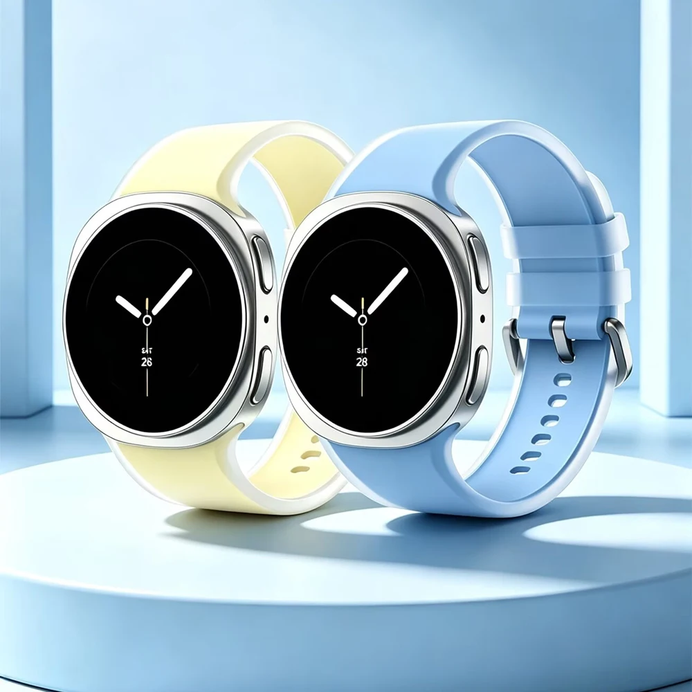 1:1 Silicone Jelly Strap for Samsung Galaxy Watch 9/8 44mm 40mm/8 Classic 46mm Band Wristband Soft Bracelet Accessories