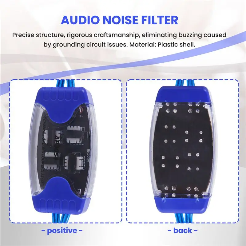 4-Channel Rca Audio Noise Filter Suppressor Ground Loop Isolator Car Stereo 50W