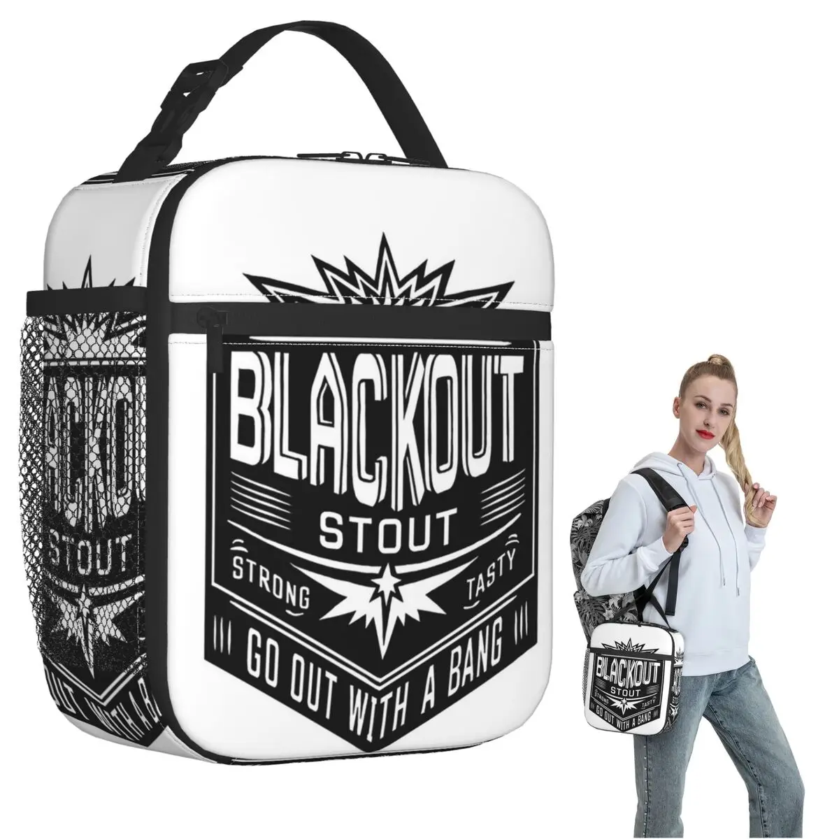Deep Rock Galactic Black Out Stou Insulated Lunch Bag for Women Children Portable Food Boxes Thermal Lunch Box Tote