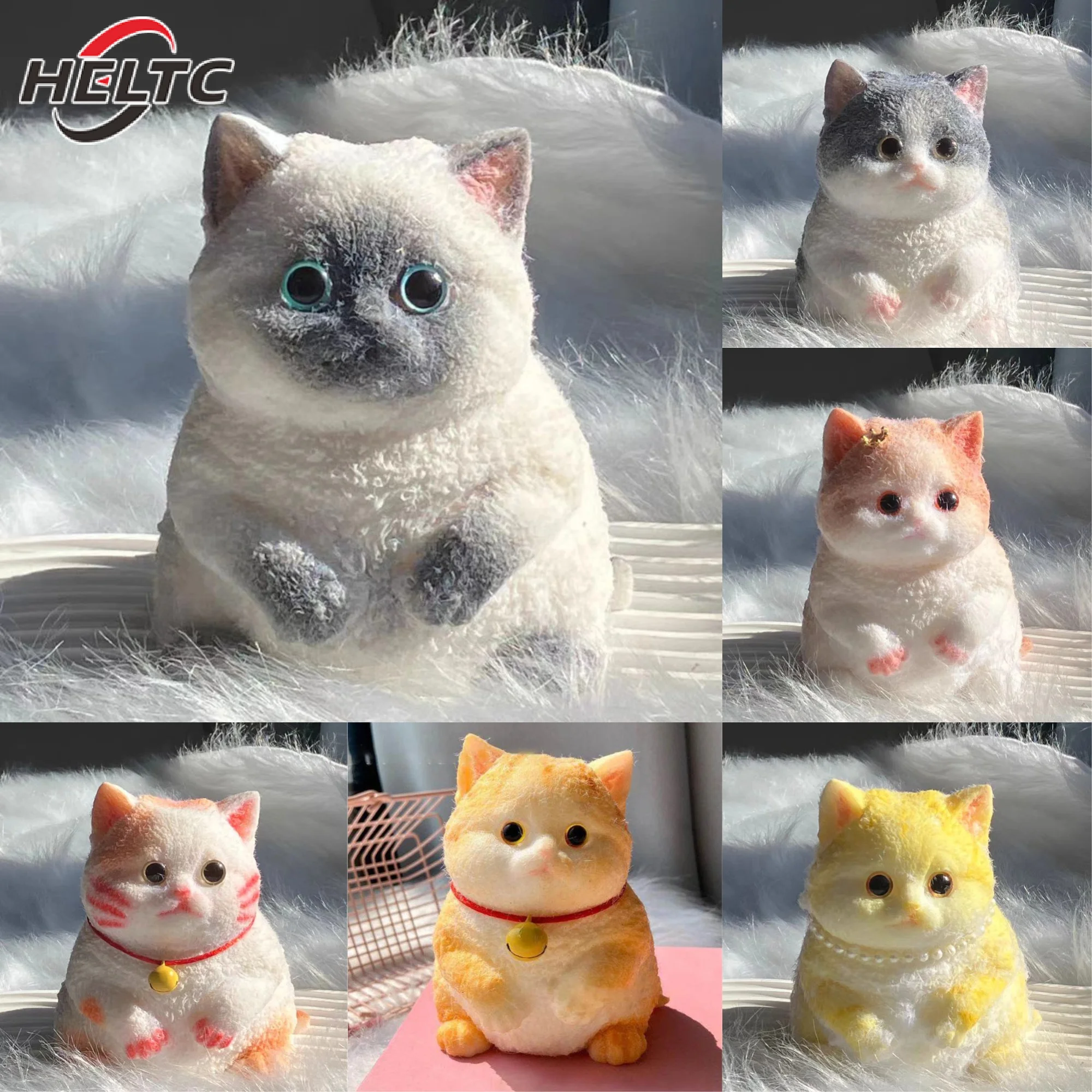 Schattige grote Kitty Cat Taba siliconen Fuzzy Super Big Cat Kitten handgemaakte knijpspeeltje Mochi speelgoed Hand Relax Stress Release Gift