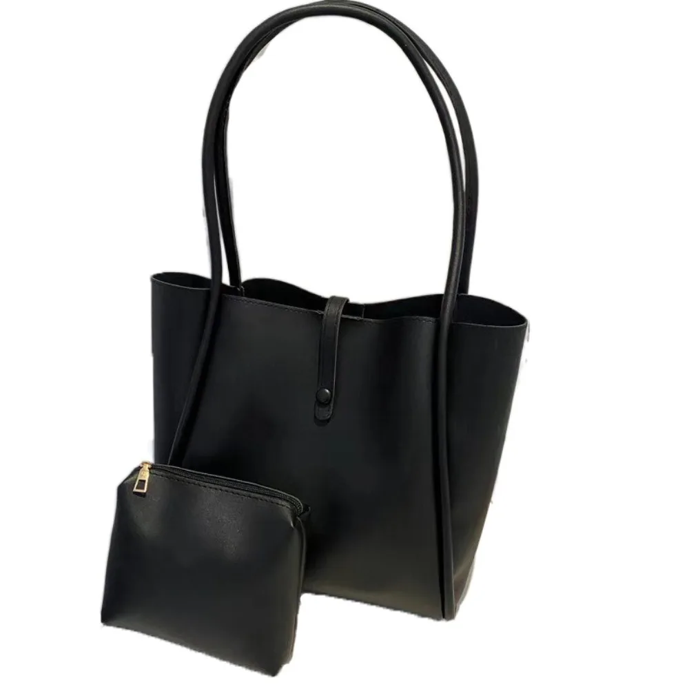 

Ins Large Capacity PU Leather Shoulder Bag Simple Casual French Style Retro Underarm Bag Handbag New Design Tote Bag Travel