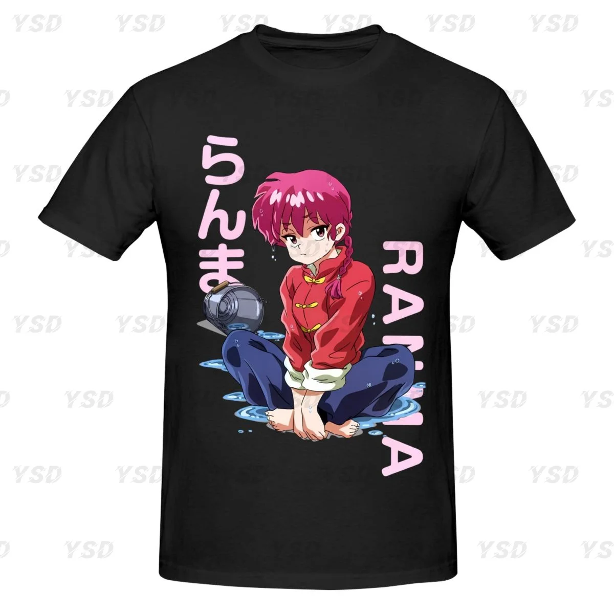 Ranma Saotome Men's Cotton tight fitting sports T-shirt,Gym Sportswear, Oversized print Tee shirt