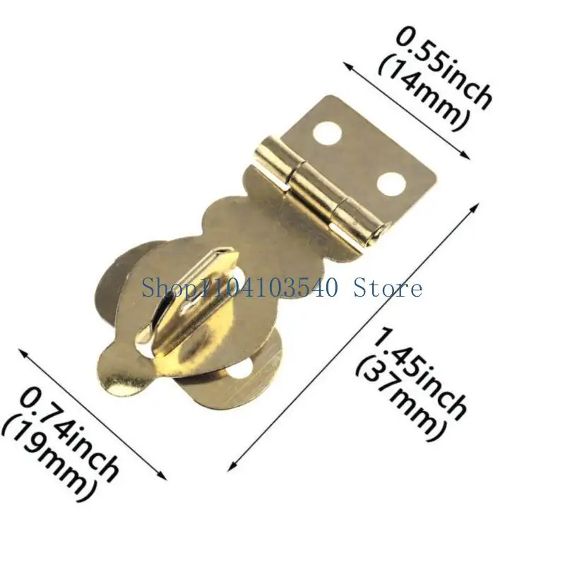 02DC 6PCS GOLD HASP LOCK MINI BRASS LANCHES FACKES FOR CIRCELETS & LAGGAGE
