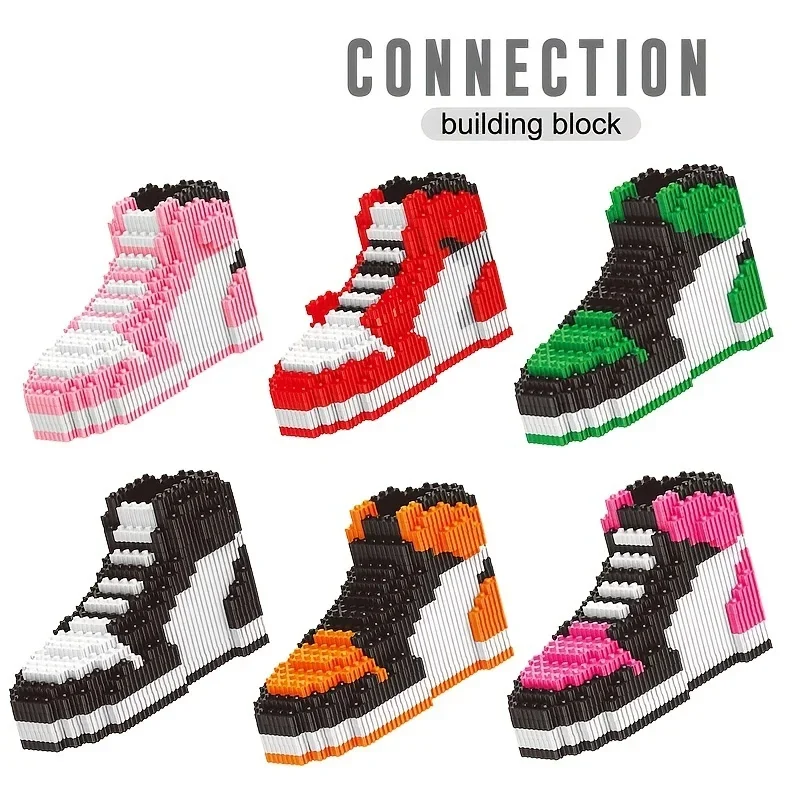 Mini Basketball Shoes Building Block Sneakers Model Bricks Toys DIY Assembly Toys Gifts For Boys Kids Backpack Bag Pendant Gifts