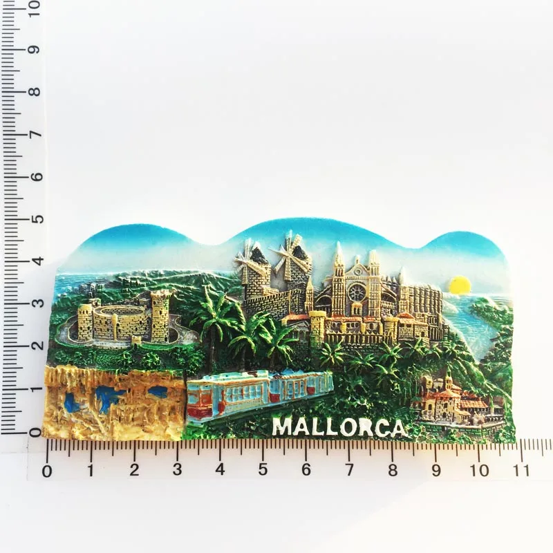 Creative Mallorca Island Landscape Fridge Magnet Cultural Landscape Message Stickers Tourist Souvenirs Resin Craft Decorations