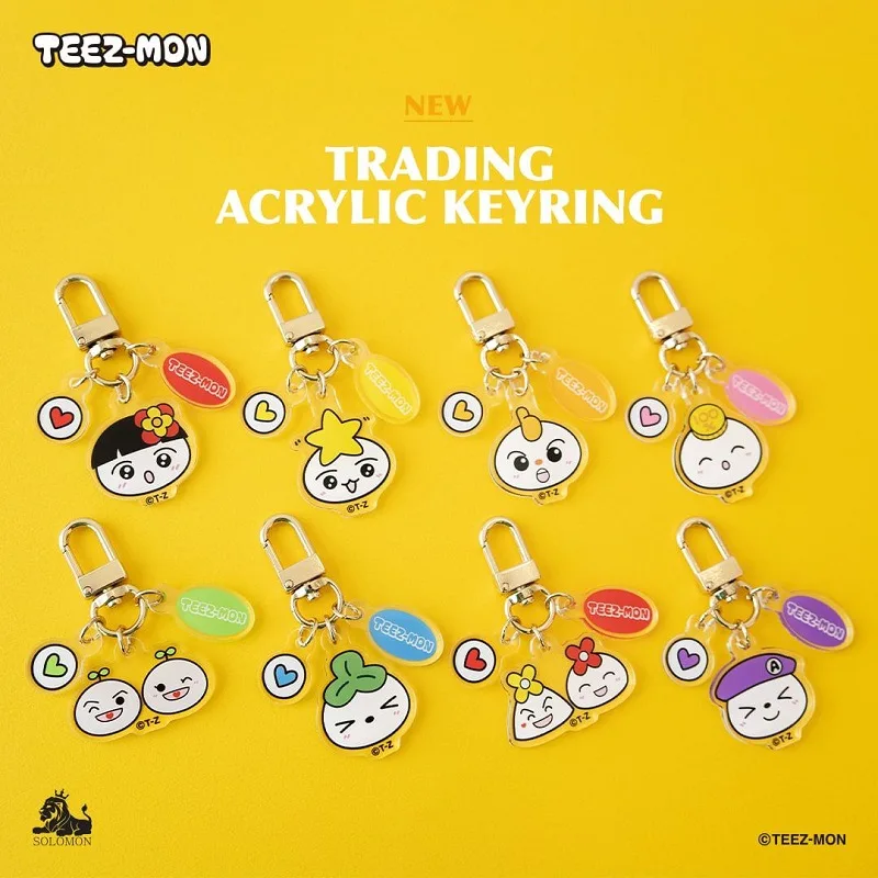 Kpop A TEEZ Cute Keychain Keyring Bead Chain Pendant Hongjoong Seonghwa Yunho Yeosang San Mingi Wooyoung Jongho Key Chains