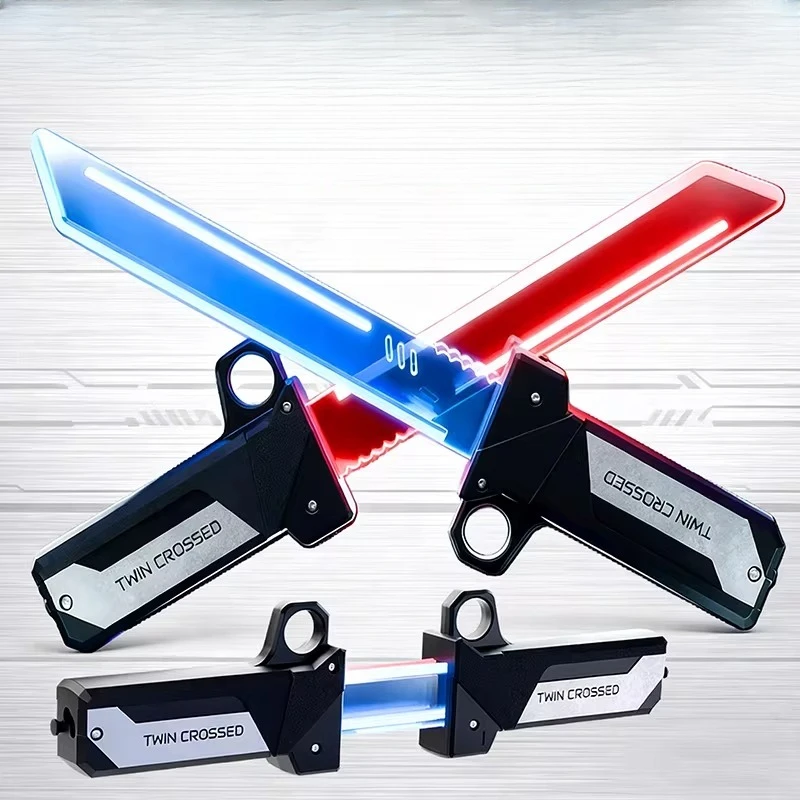 

Уличная игрушка: Яркий вращающийся меч с двухцветной LED-подсветкой, светящийся меч для косплея, интерактивная игрушка для вечеринок и семейного досуга для детей и взрослых