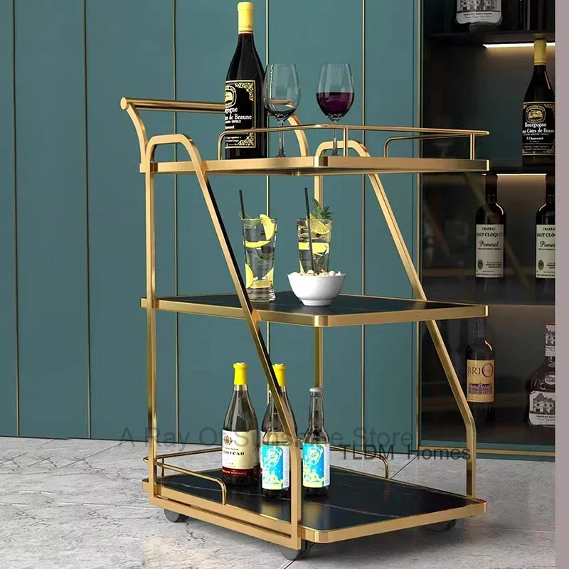 Organizer Kitchen Island Trolley Utility Tea Cart Bar Tables Rolling Trolley Wine Rack Serving Archivadores Hotel Furiture