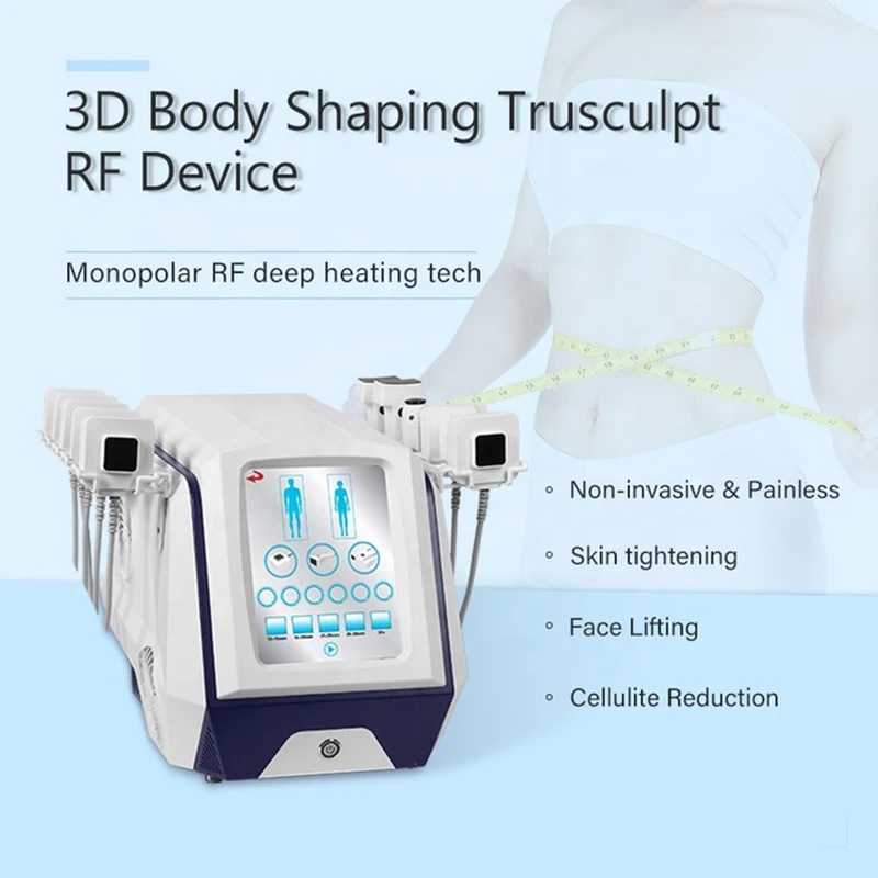 2 in 1 10 Griffe EMS Abnehmen Körperformung Trusculpt 3D-Maschine Monopolare Fett auflösende Hautstraffung Facelift-Gerät Salon