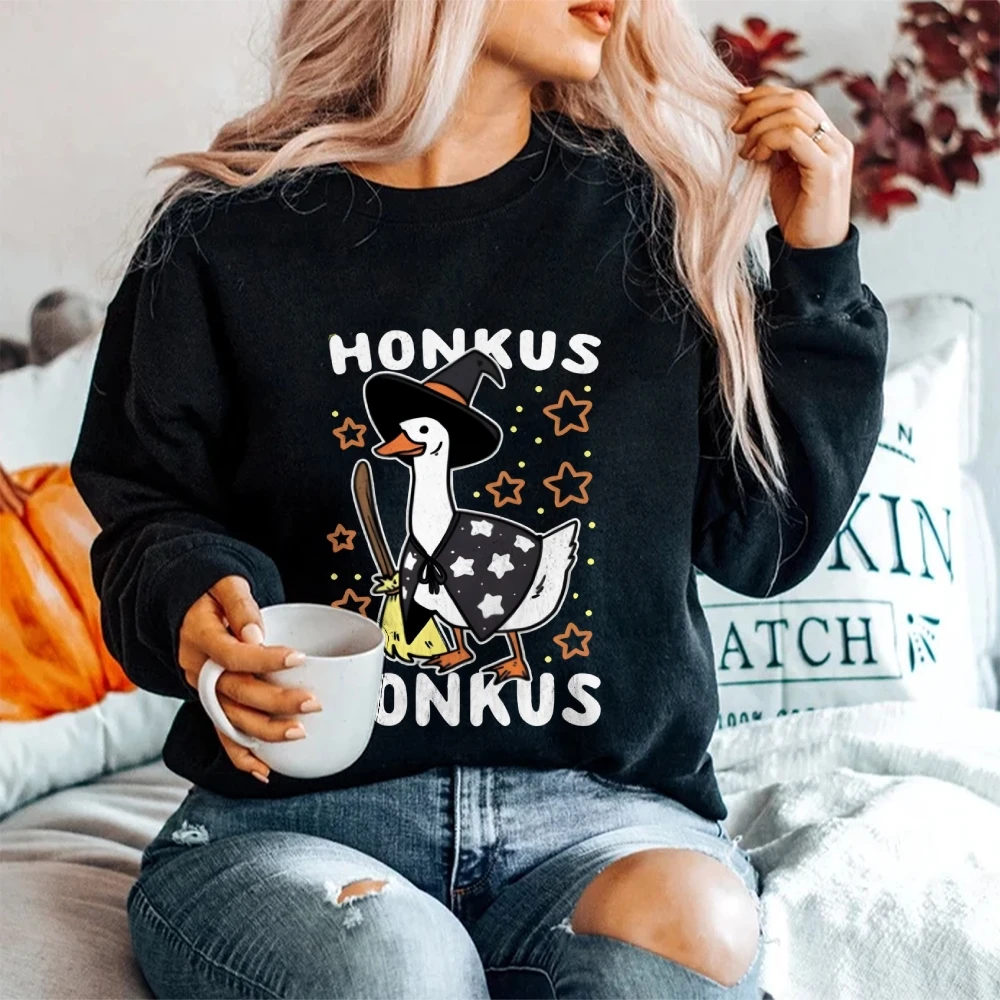 Honkus Ponkus هالوين الساحرة بو شبح بلوزات ريترو خمر هالوين البلوز مخيف المشاعر الراحة أعلى يرتدي للخريف #3