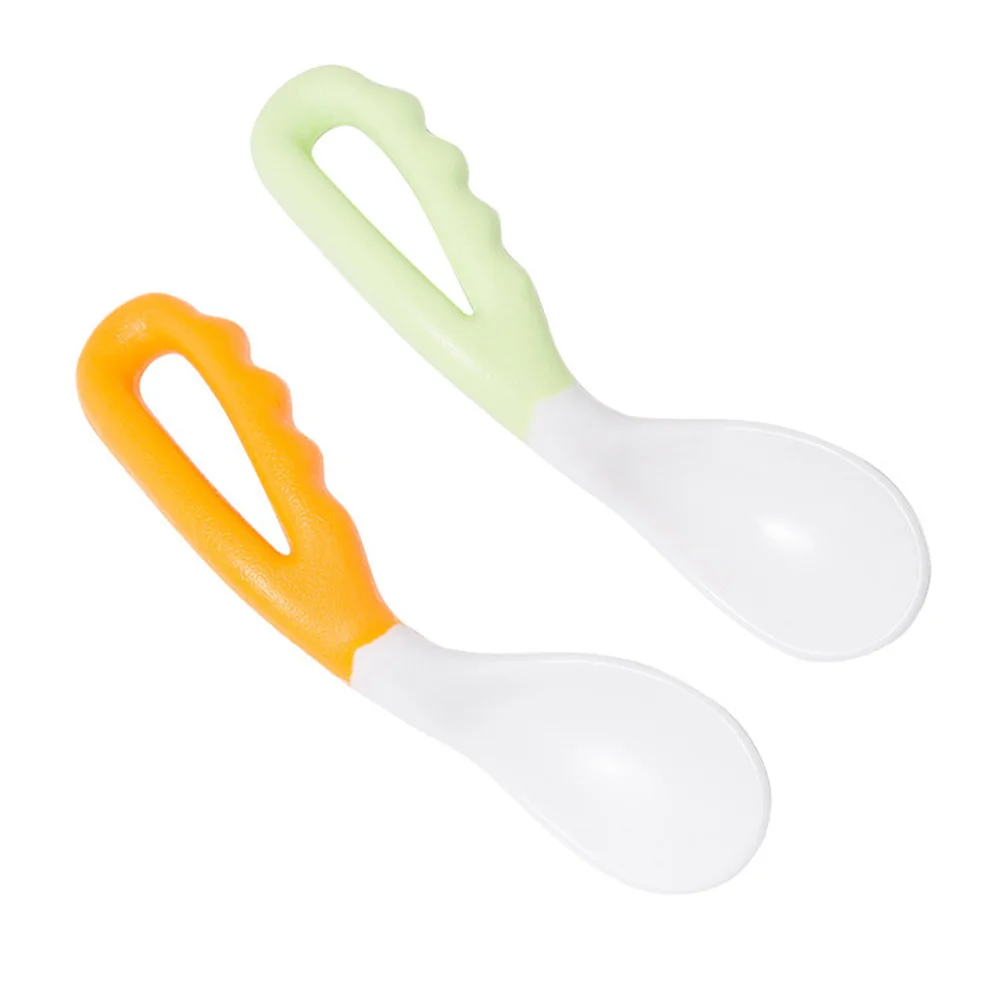 

2pcs Baby Spoons Pp Lightweight For - Training Curve Spoon Creative Training
