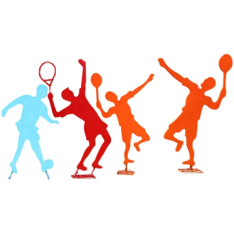 Outdoor sports silhouette running figure sculpture ornament FRP park gymnasium square school decoration