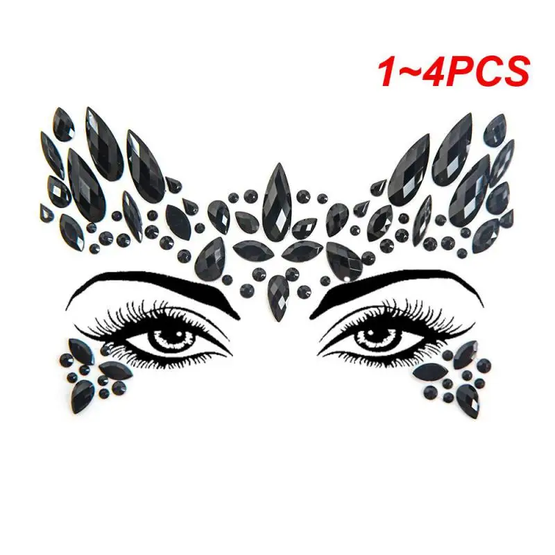 1~4PCS Decorative Drill Create A Dazzling Appearance Electronic Music Festival 14x17cm Gem Facial Accessories Makeup Trend