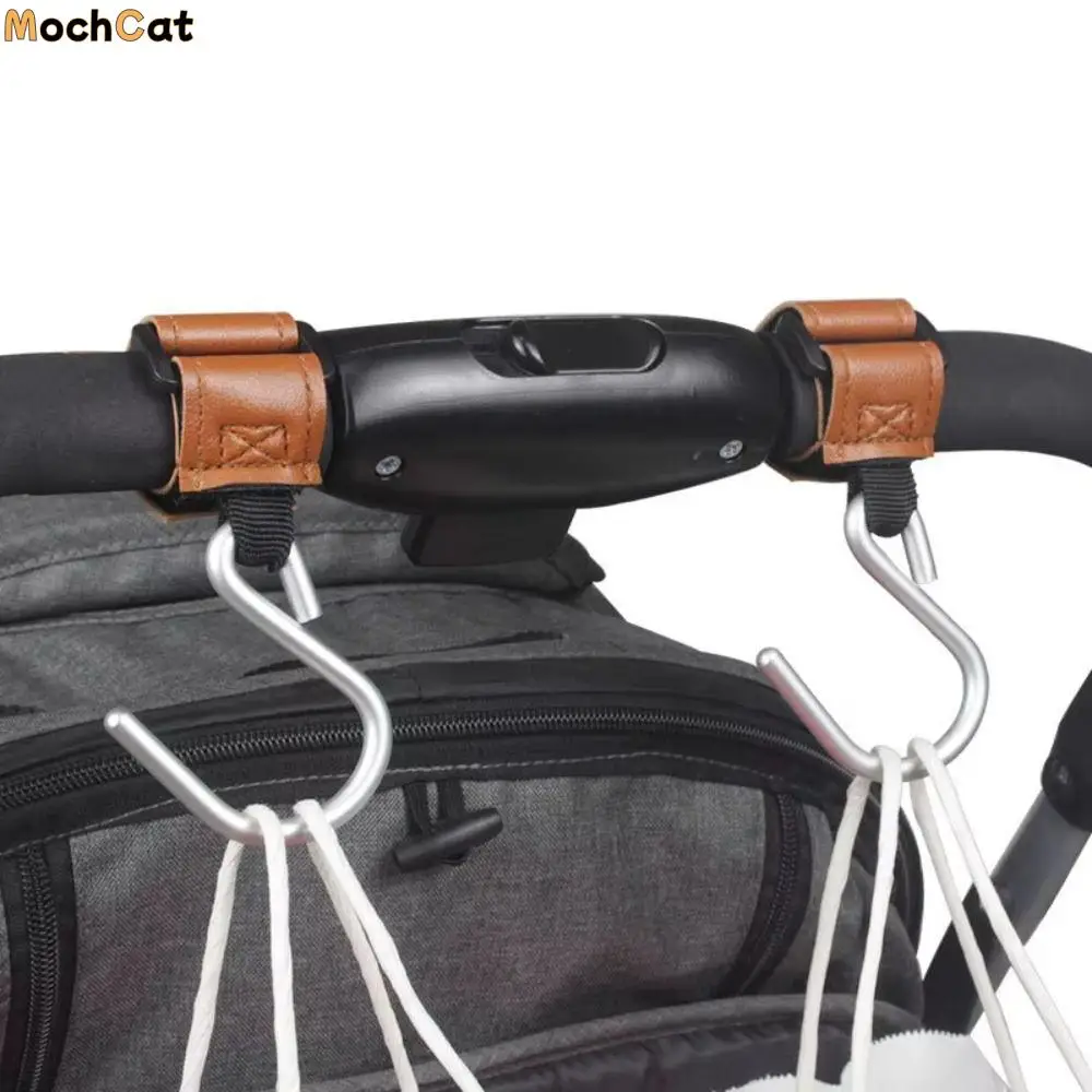 

Multifunctional S Shape Baby Stroller Hooks Solid Color Cart Organizer Hanging Hook Cartoon PU Stroller Accessories Bicycle